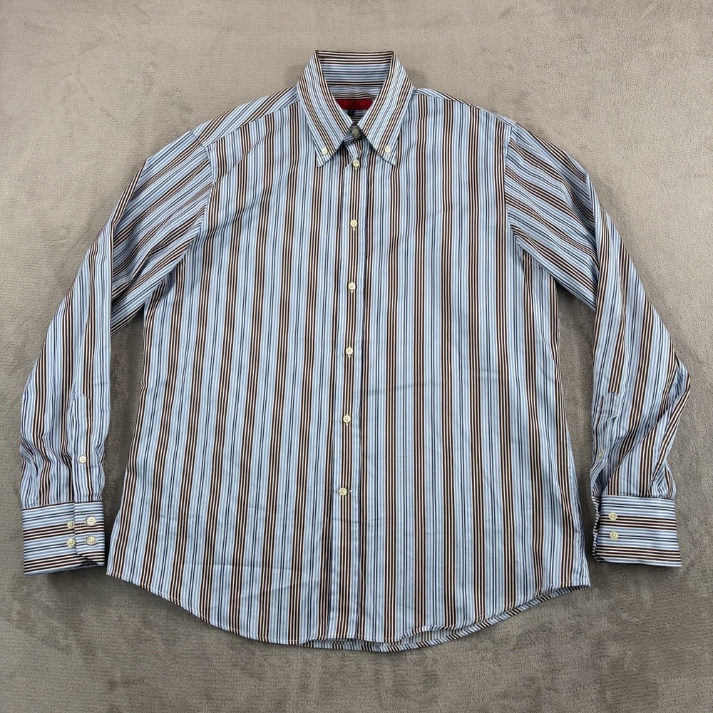 CAROLINA HERRERA CH Dress Shirt in Multi Striped Men 17 Button Down NWOT